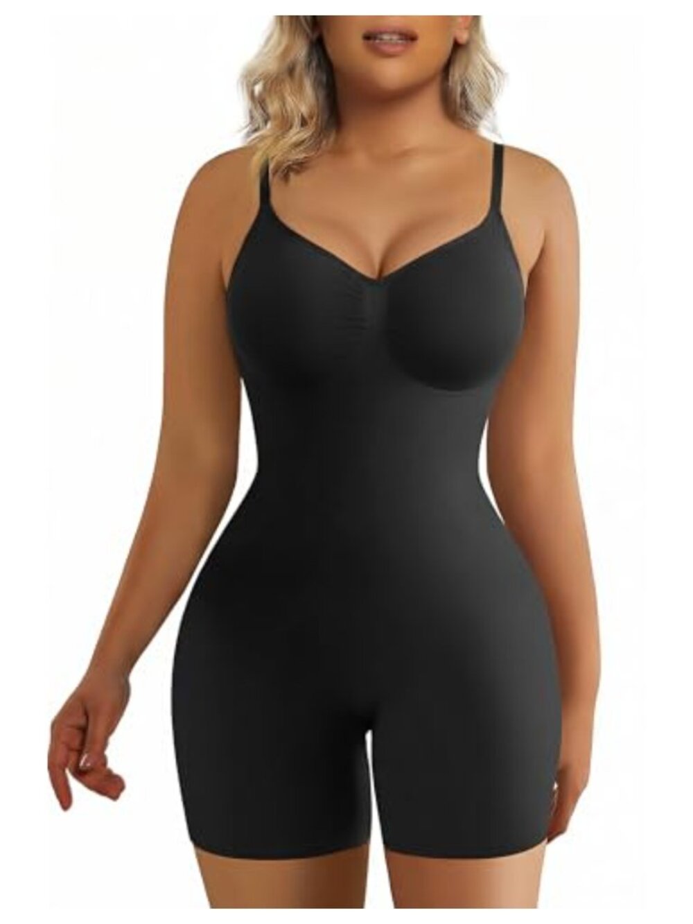Seamless Tummy Control Bodysuit Mid Thigh Shaper Shorts